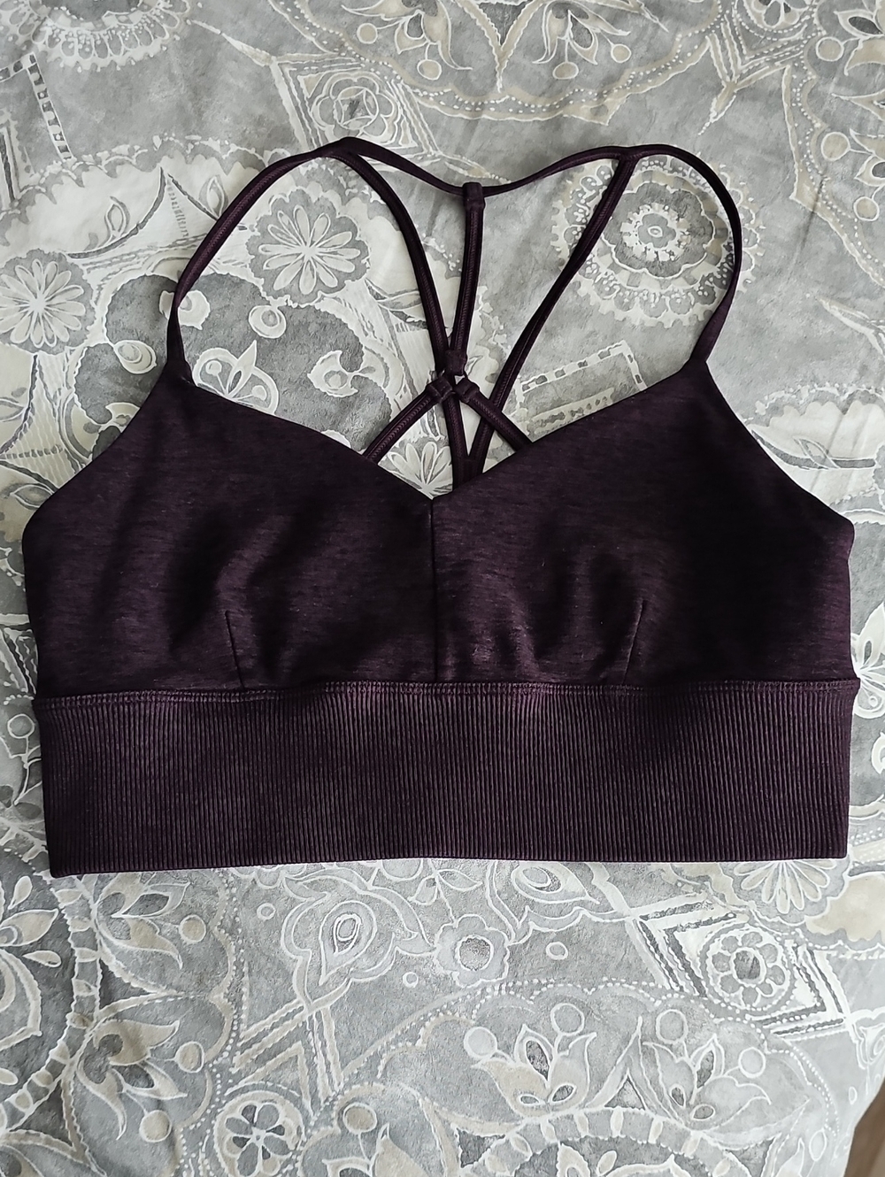 ALO Yoga Strappy Seamless Bralette — Deep Plum